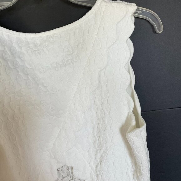 Dahlia NWT Flare Dress Scalloped Sleeveless Back Lace Insert Women's Sz 10 White - Picture 9 of 9